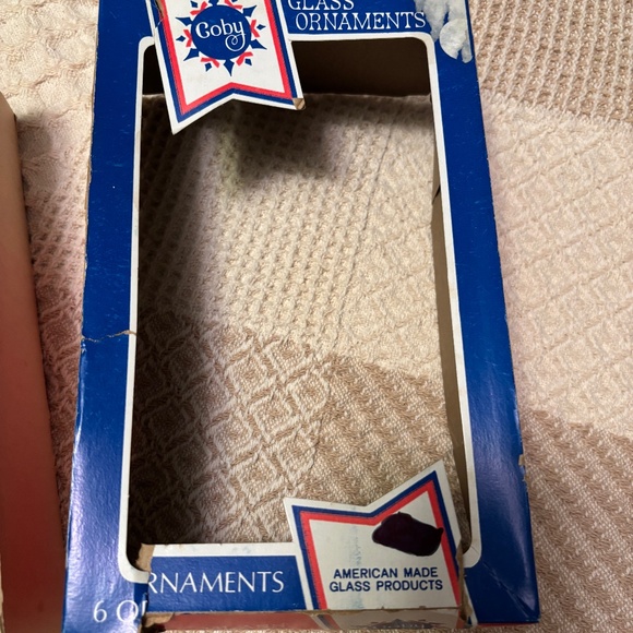 Box of 6 Vintage Glass Christmas ornaments - Blue - Picture 3 of 5